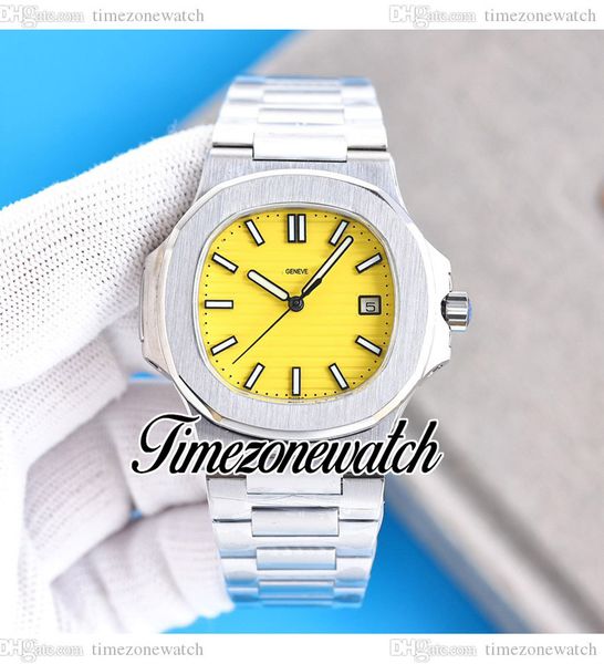 

40mm 5711/1a/018 cal a324 automatic mens watch 170 anniversary limited edition tiffan9 yellow textured dial stainless steel bracelet new wat, Slivery;brown