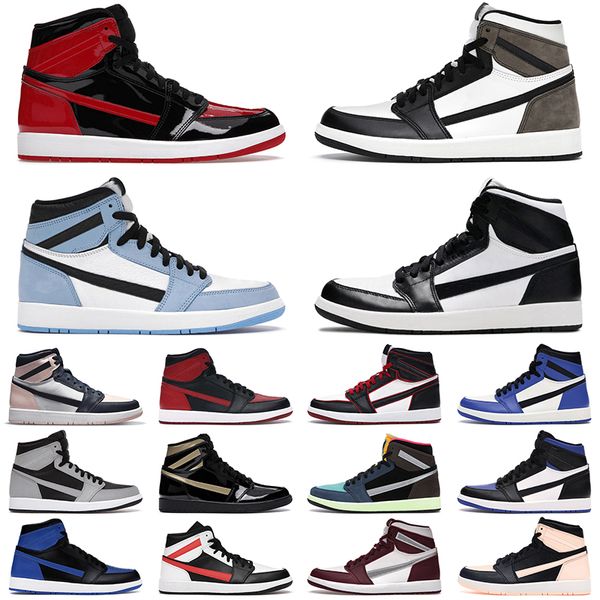 

2023 jumpman 1 basketball shoes 1s men women patent bred banned toe dark mocha light smoke grey bordeaux university blue mens trainers sport