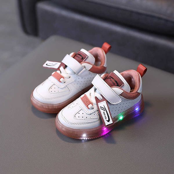 

shoes size flat 21-30 children lighted sport shoes with led lights kids glowing casual sneakers for boys girls baby luminous toddler l221012, Black;grey