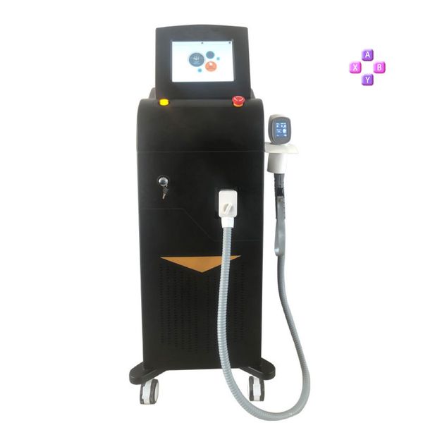 

professional 808nm 755nm 1064nmdiode laser hair removal machine handpiece with screen clinic or spa use, Black