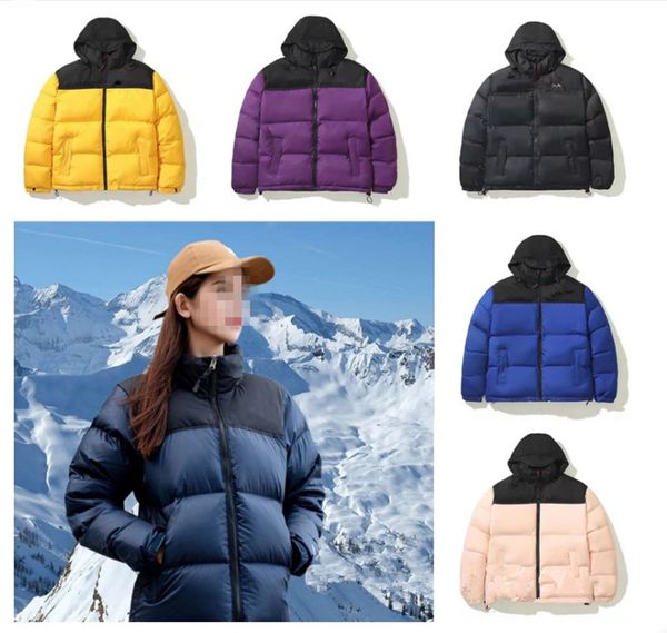 

designer mens down jacket cotton winter parka outdoor classic casual warm embroidery coat men womens puffer jacket hooded pockets windbreake, Black