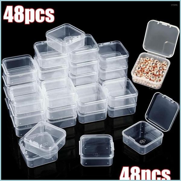 

jewelry pouches bags jewelry pouches 48pcs small transparent box clear plastic storage boxes containers with lids empty hinged cases dhaqt, Pink;blue