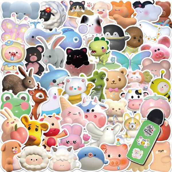 

52pcs mix cartoon cute animal stickers pack for lapskateboard motorcycle decals