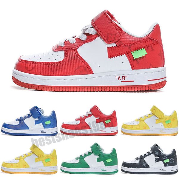 

low mca blue kids running shoes sneakers one chaussures shoes white size 26-35