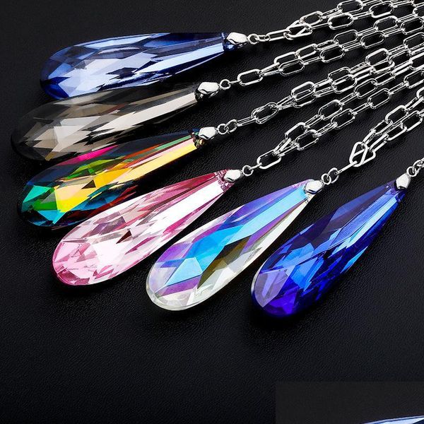 

pendant necklaces jewelry women necklace luxury designer choker iced out waterdrop pendant diamond charms colorf birthday gift for g dhpbs, Silver