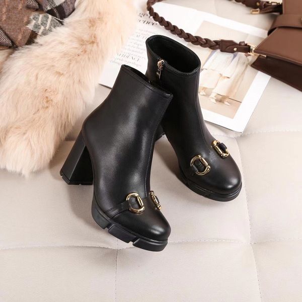 

designer boots paris luxury brand boot genuine leather martin ankle booties woman short boot sneakers trainers slipper sandals by shoebrand, Black