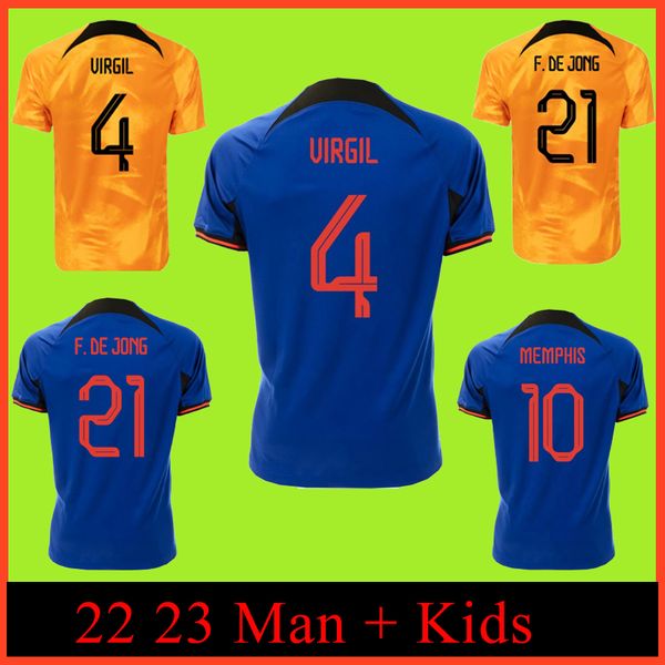 

22 23 memphis soccer jersey 2022 netherlandses world cup de jong de ligt wijnaldum bergwijn van dijk blind promes klaassen football shirt me, Black;yellow