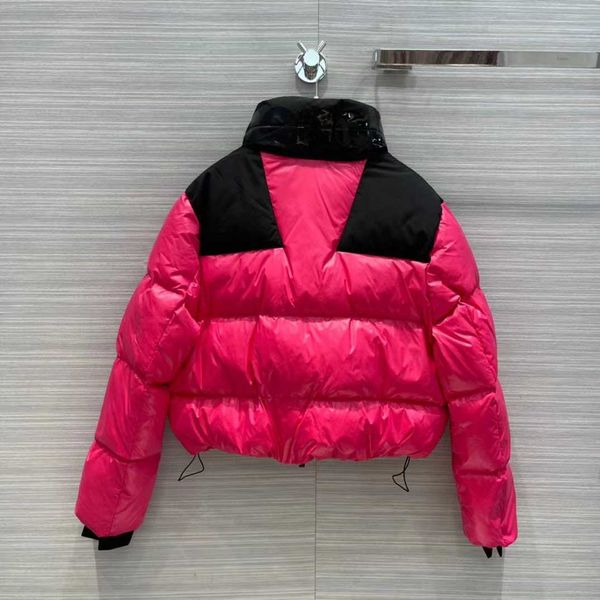 

designer womens maya down jackets contrast color embroidered letter badge women's parkas french brand winter coat, Black