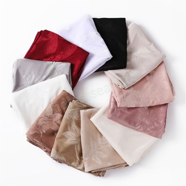 

jacquard flower cotton hijabs scarf for women luxury muslim shawl islam headband ramadan middle east turbans women's scarves, Blue;gray