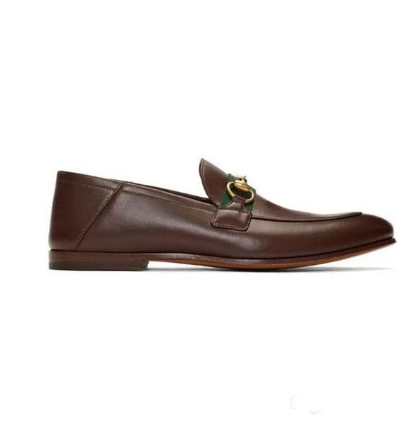 

dress shoes casual shoe men trample designer slides loafers classic women flat authentic cowhide metal buckle lady leather mules webbing lar, Black