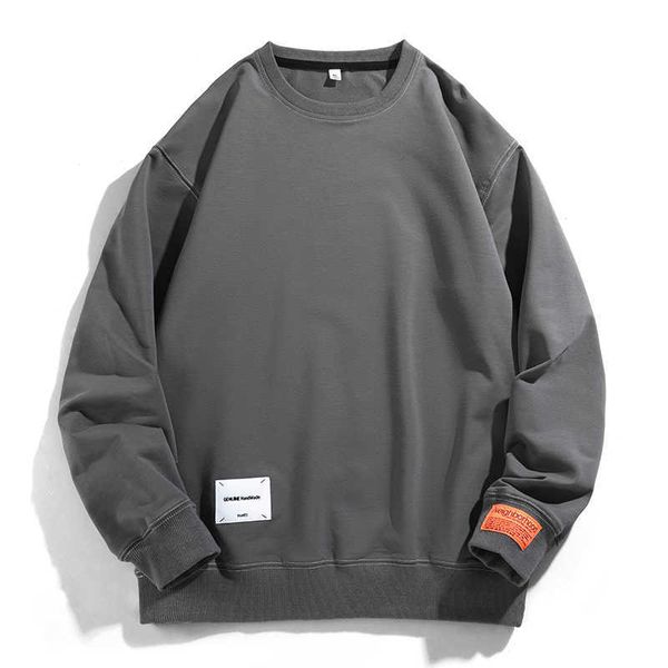 

men's hoodies sweatshirts 2022 spring autumn new mens casual round ne long sleeve cotton men bottoming shirt loose sweatshirt g221011, Black