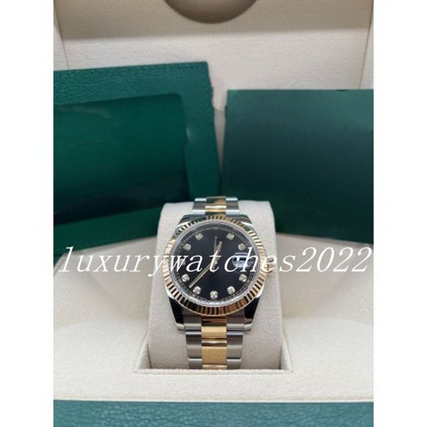 

five star mens watch v5 version automatic mechanical sapphire 41mm two tone stainless steel sapphire mirror folding buckle wristwatch, Slivery;brown