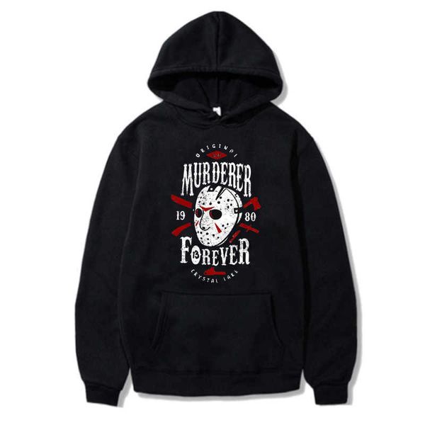 

men's hoodies sweatshirts jasonvoorhees hoodies casual streetwear horror graphic sweatshirts women/men oversized breathable hoody y2k h, Black