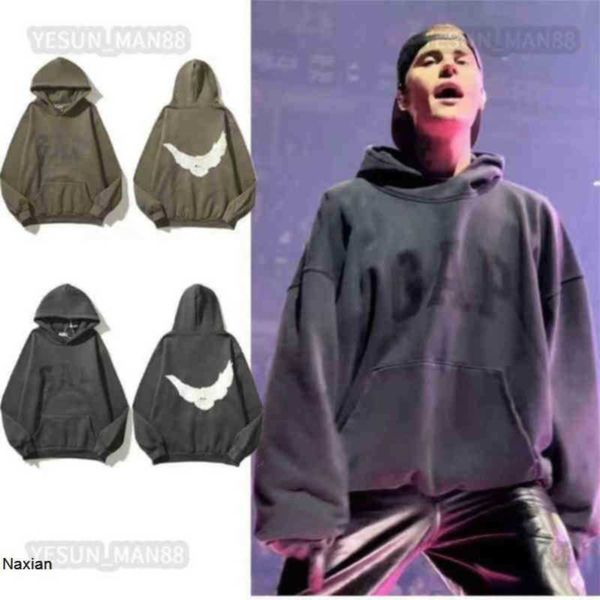 

designer kanyes classic wests luxury hoodie party joint name peace dove printed mens and womens yzys vintage pullover hooded, Black