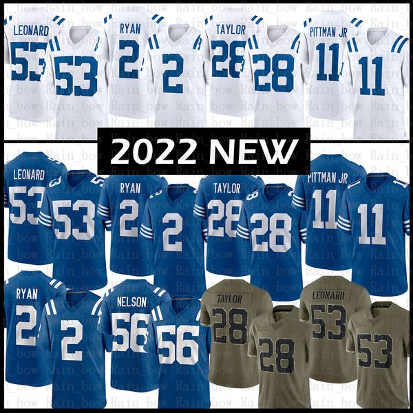 

alec pierce matt ryan jonathan taylor football jersey darius leonard michael pittman jr. quenton nelson indianapoliss colt kwity paye parris, Black;red