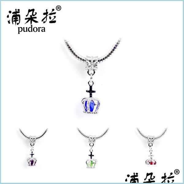 

pendant necklaces crown pendant necklace fits pandora 45cmand8cm chain women female birthday chirstmas gift n001 7 u2 drop delivery dh1eg, Silver