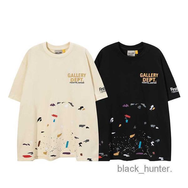 

men's t-shirts galery designer dept summer fashion brand splash graffiti men women's casual loose short sleeve t-shirt, White;black