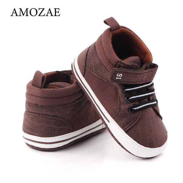 

flat shoes 2022 spring and autumn sneakers new baby shoes baby boys soft-soled non-slip mid-high casual toddler shoes for 0-18m l221012, Black;grey