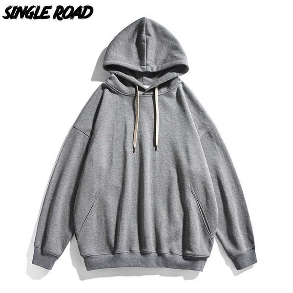 

men's hoodies sweatshirts single road s oversized 2022 blank hip hop fashion sweatshirt male urban streetwear vintage hoodie g221011, Black