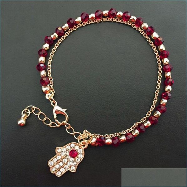 

charm bracelets lucky fatima hamsa hand blue evil eye charms bracelets bangles mtilayer beads turkish jewelry for women 641 k2 dro dhrgu, Golden;silver