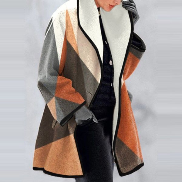 

women's fur 2022 winter ladies fashion autumn and casual round neck loose hooded woolen coat double-sided elegant temperament, Black