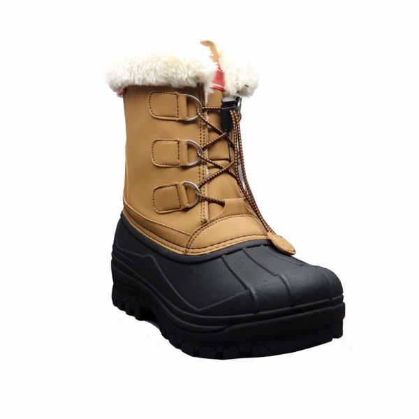 

luxury men's and women's brown boots winter cotton shoes thick soled warm short tube fleece snow boots1, Black