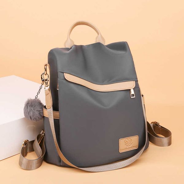 

hbphbp straight anti theft backpack women's 2022 new fashion versatile oxford cloth traveling bag large capacity schoolbag