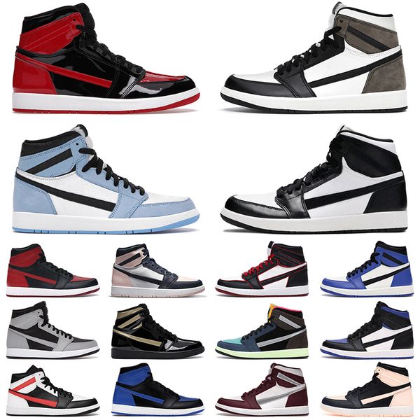 

1 basketball shoes men women 1s bred patent dark mocha university blue chicago bordeaux white black metallic gold mens trainers sports