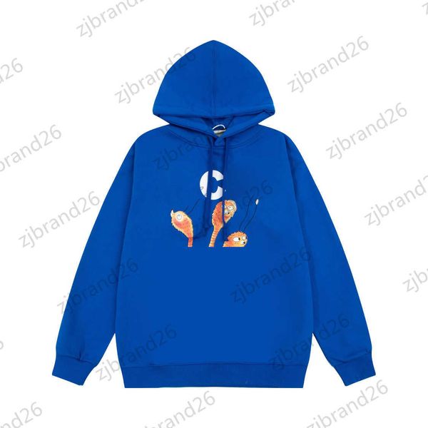 

fashion brand women sweatshirt front animal printed classic casual hoodies drawstring hooded pullover sweatshirts designer coats women, Black