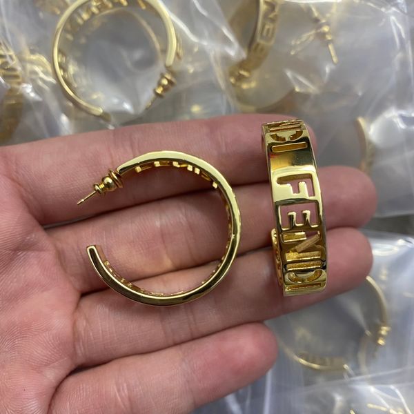 

fashion new designed women ear studs f letter earrings brass hollow out gold plated designer jewelry birthday festive party christmas gifts, Golden;silver