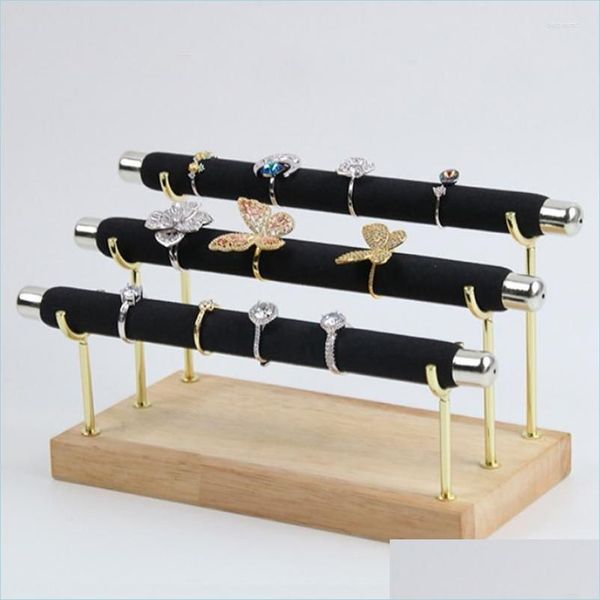 

jewelry pouches bags jewelry pouches wooden display stand ring holder t-bar bracelets anklets packaging tool drop delivery 2022 dhfxv, Pink;blue