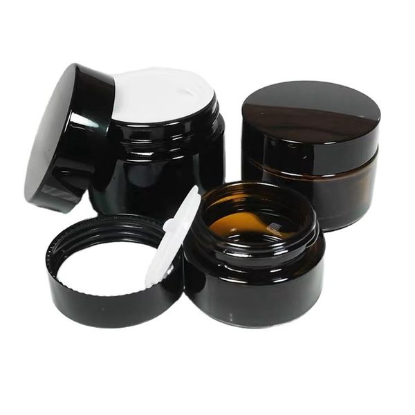 

5/10/15/20/30/50/100g refillable bottles glass brown color empty makeup jar pot travel face cream/lotion/cosmetic container 282