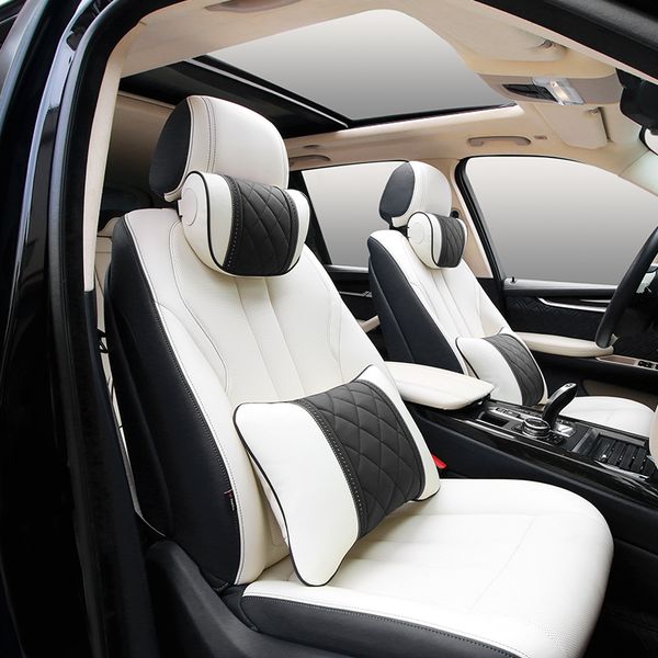 

for mercedes maybach s-class headrest nappa leather cervical vertebra protection auto travel neck rest pillow seat lumbar cushion automobile