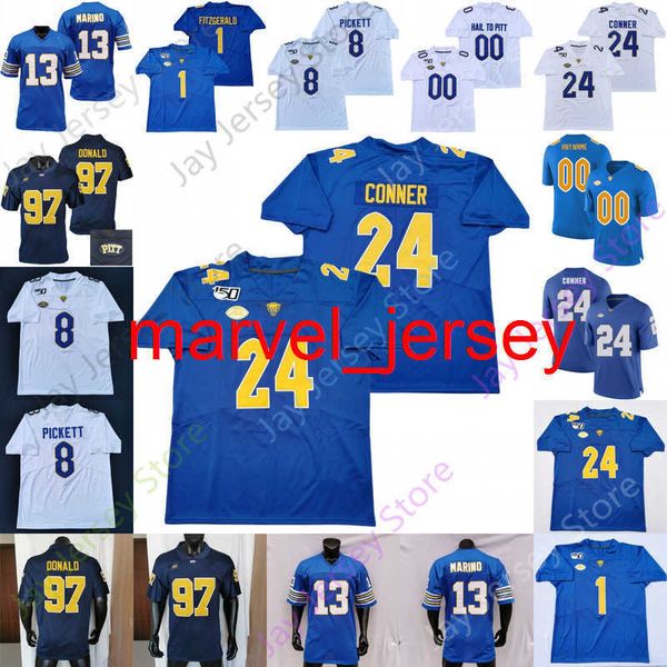 

pittsburgh football jersey ncaa college aaron donald kenny pickett davis abanikanda rodney hammond jr. lucas krull jared wayne addison john, Black
