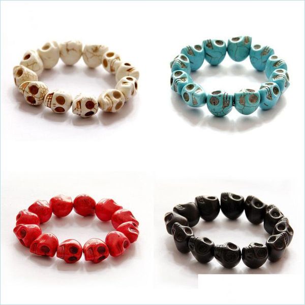

beaded strands 5 color stone bracelet power energy men women fashion turquoise 3655 q2 drop delivery 2022 jewelry bracelets dhf91, Black