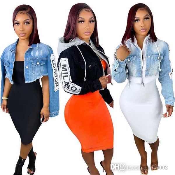 

2022 new spring autumn women denim jackets casual long sleeve short coat plus size button designer mini jeans, Black;brown