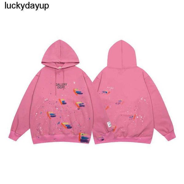 

men's hoodies designer sweatshirts autumn fashion galery dept men's women's splash pink fashion streetwear hoodie, Black