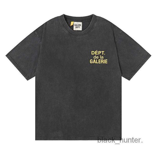 

men's t-shirts galery designer dept front back cracked letters washed used loose couple short sleeve fashion t-shirt, White;black
