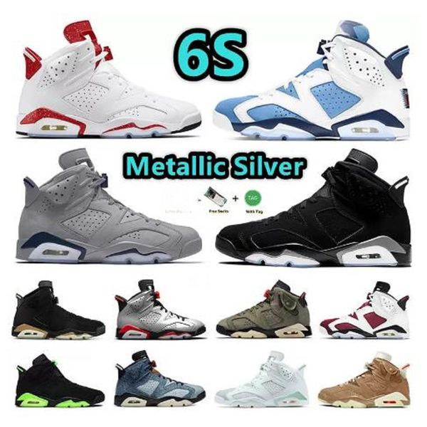 

man 6s basketball shoes mens trainers sports sneakers white midnight navy british khaki olive black cat bordeaux bred reflective silver men