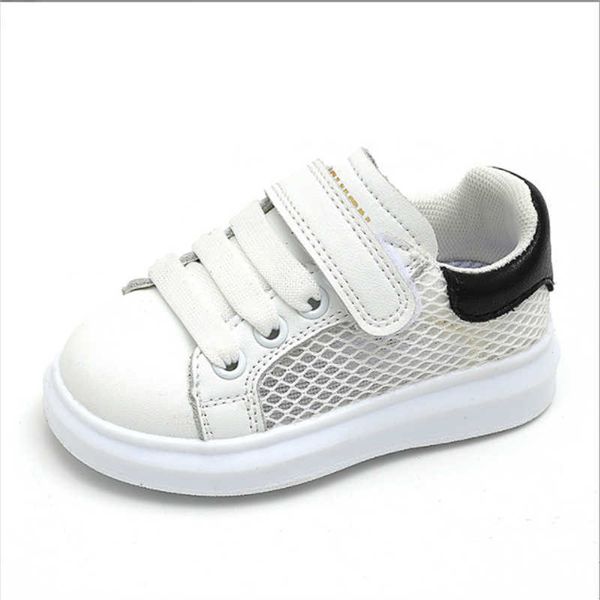 

flat shoes 2022 new summer children' sneakers mesh breathable toddler kids shoes soft sole white tennis fashion baby girls boys shoes, Black;grey