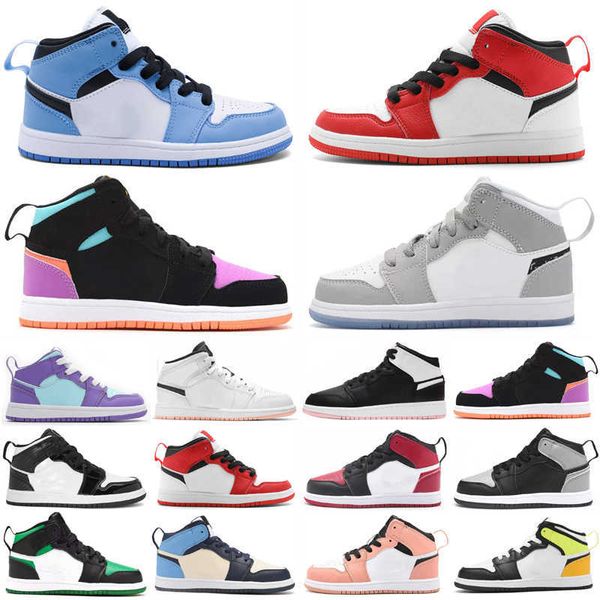 

2022 basketball shoes sneakers sports shoes court purple university blue gym red obsidian chicago bred infants 1s unc jumpman 1 mid multi-co