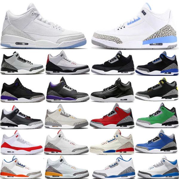 

dress shoes 2022 news 3s basketball shoes 3 royal cement white fire red maniere rust pink pine green midnight navy racer blue unc laser oran, Black