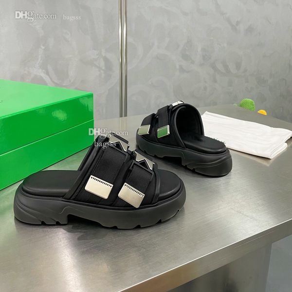 

slipper luxury women sandals designer heels bottegas slides sliding thick sole green famous brand pantoufle frggv, Black