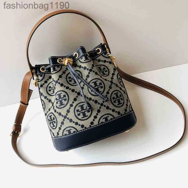 

designer bags t0rys handbags bag cowhide 2022 autumn canvas winter single shoulder diagonal span leisure women's drawstring bucket bags