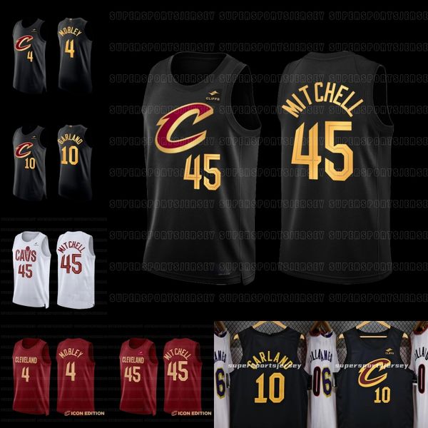 

fans tees cavaliers 2023 cleveland donovan mitchell 45 basketball jersey darius garland 10 jerseys kevin love 0 jarrett allen 3caris levert, Black