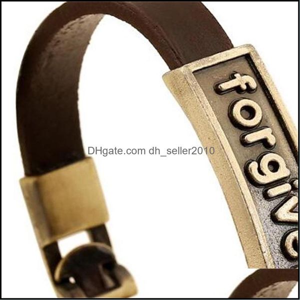 

bangle fashion men woman faux cowe alloy pendant bangle simple jewelry accessory ltter 177 u2 drop delivery 2022 bracelets dhxai, Black