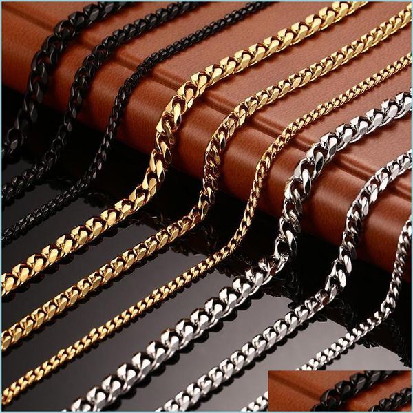 

chains fashion jewel stainless steel designer chains necklace men and women 18k gold titanium man luxury chain necklaces 5 u2 drop d dhhsr, Silver