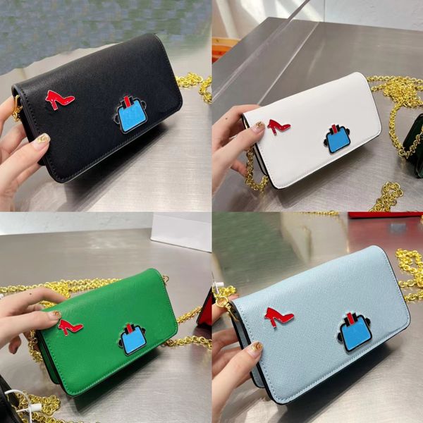 

new designer bag luxury women shoulder bags handbag designer crossbody wallet female purses 2022 uality solid color chains robot pattern min