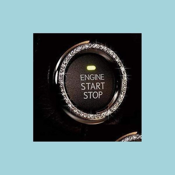 

other interior accessories car decor crystal rhinestone ring emblem sticker accessories for start engine ignition button key knobs dhzle