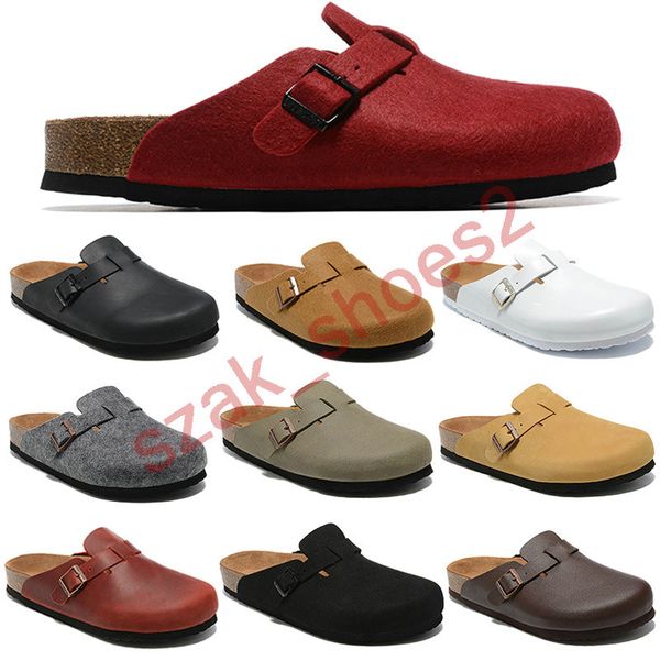 

new designer boston summer cork flat slippers fashion designs leather slippers favourite beach sandals casual shoes clogs for women men bagw, Black